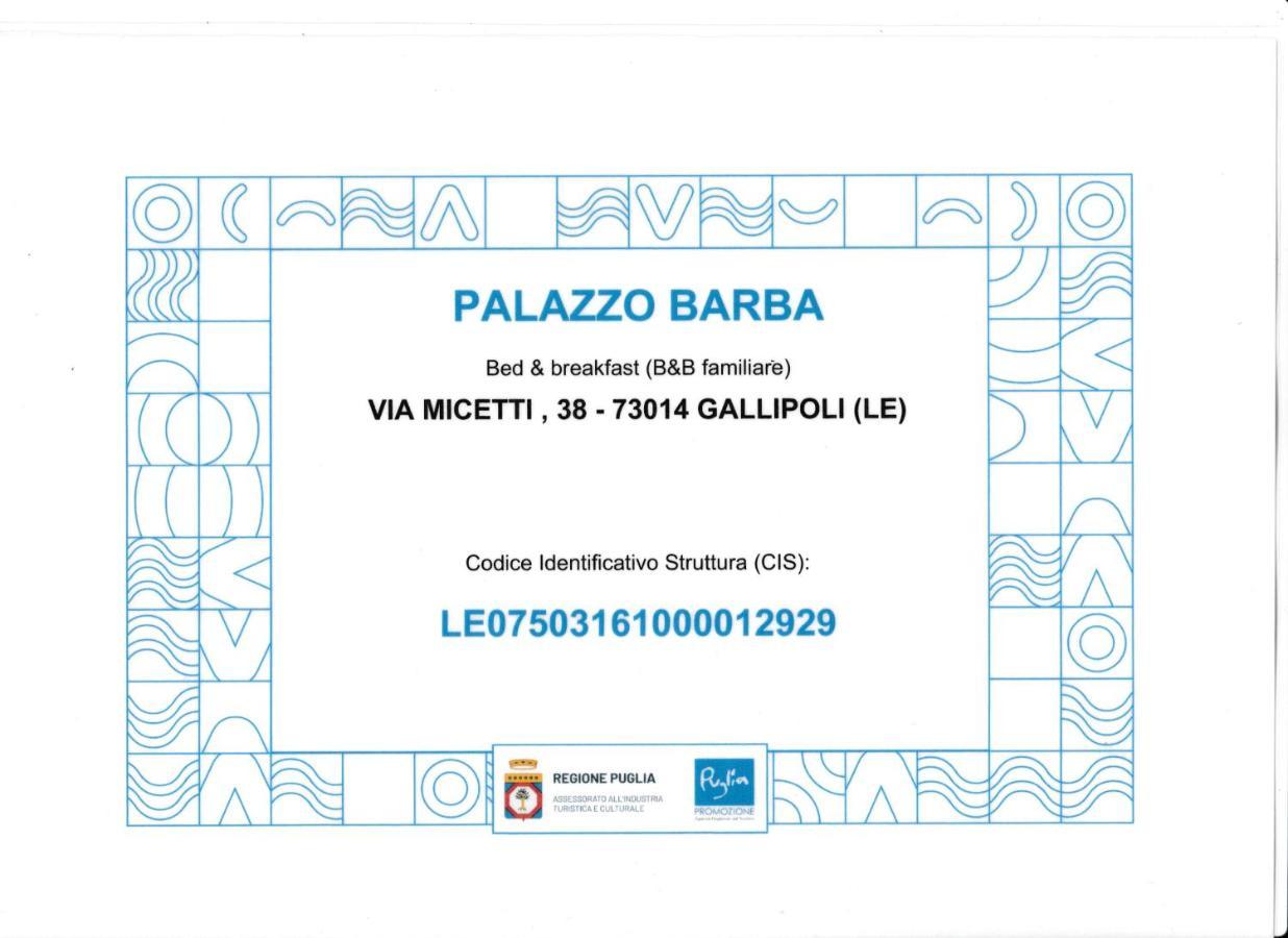 Palazzo Barba Bed & Breakfast Gallipoli Bagian luar foto